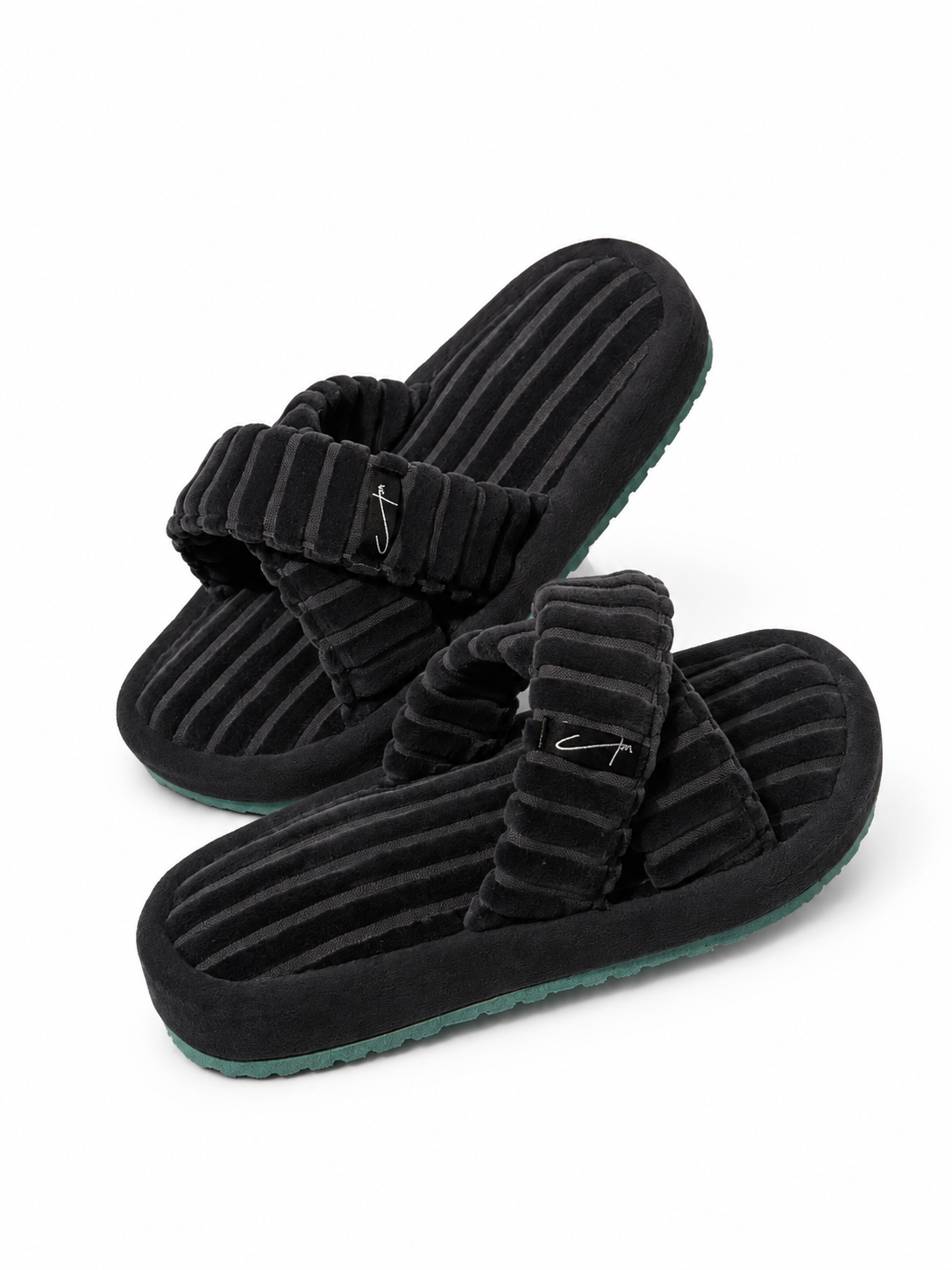 Ribbed Slippers - Charcoal