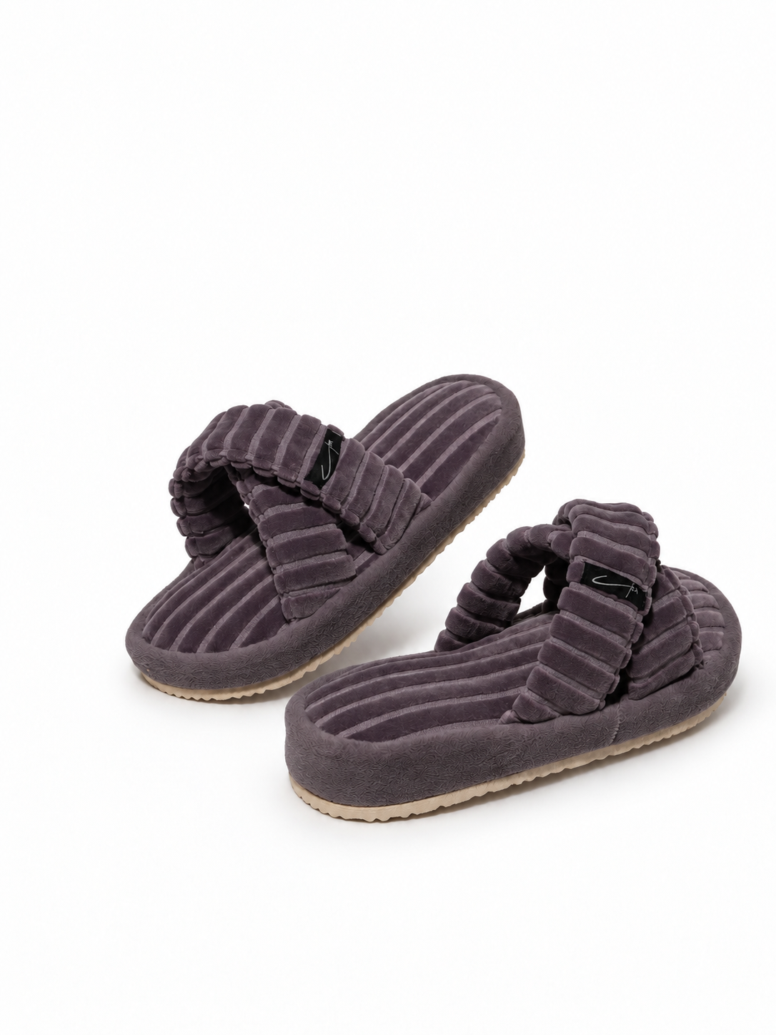 Ribbed Slippers – Muted Purple