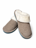 Fur Lined Slippers - Taupe